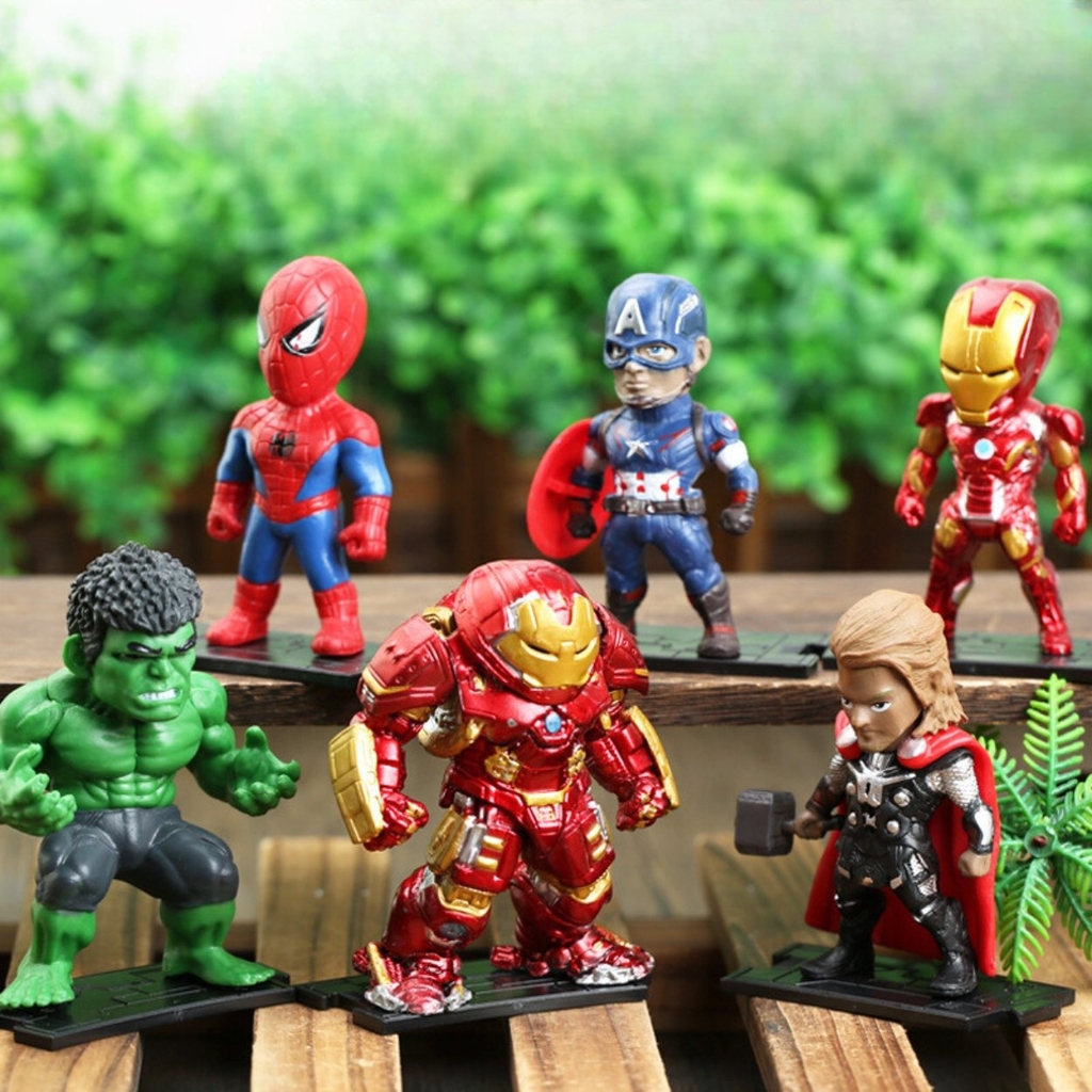 Mô Hình Avenger Bộ 6 các nhân vật siêu anh hùng - Cao 7cm - nặng 300gram - No Box - Figure Avenger - Bọc túi - No box