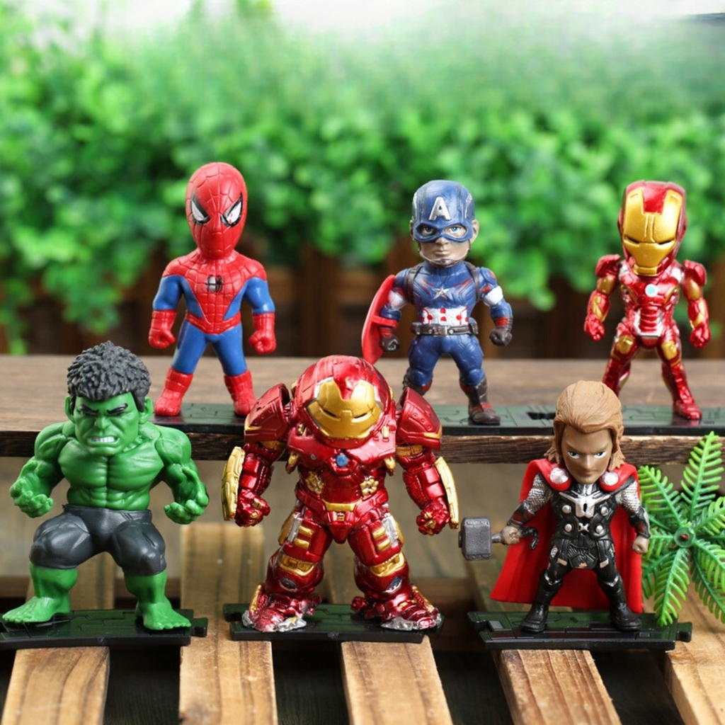 Mô Hình Avenger Bộ 6 các nhân vật siêu anh hùng - Cao 7cm - nặng 300gram - No Box - Figure Avenger - Bọc túi - No box