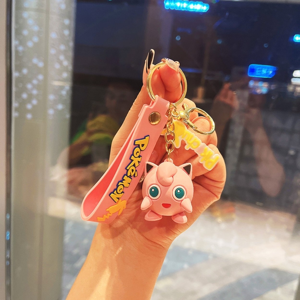 Mô Hình móc khóa Pokemon Jigglypuff - dây dài 11cm - Mô Hình cao 3cm - nặng 50gram - No Box : bọc túi OPP