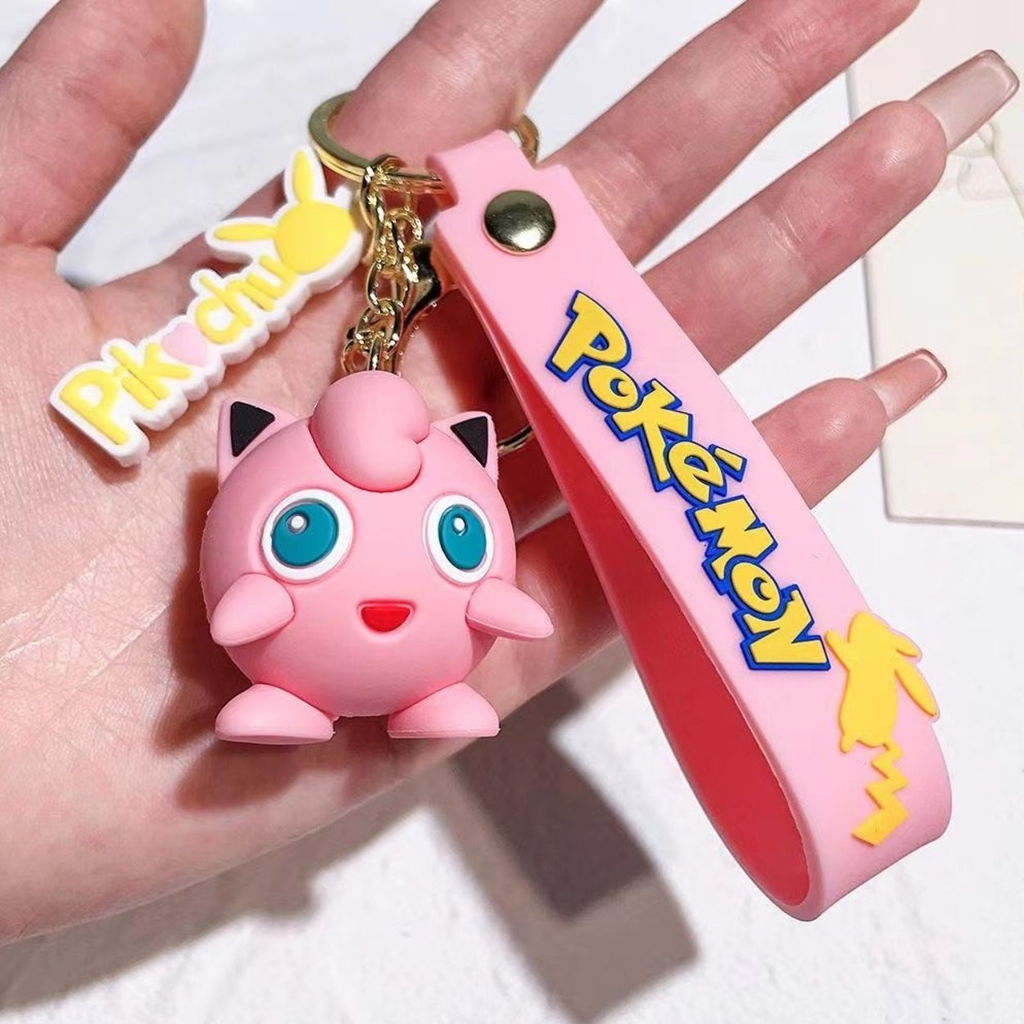Mô Hình móc khóa Pokemon Jigglypuff - dây dài 11cm - Mô Hình cao 3cm - nặng 50gram - No Box  - SKU: moc57 - (Vat: MK001)