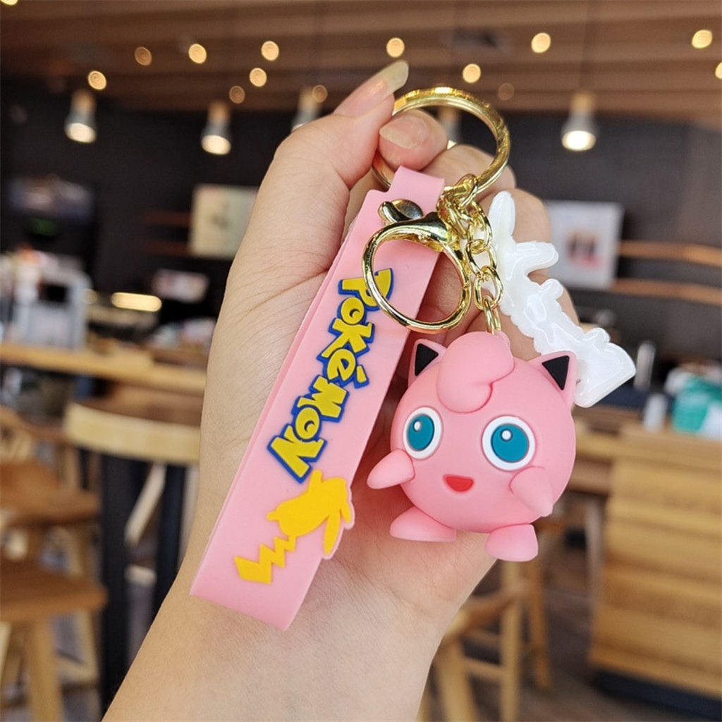 Mô Hình móc khóa Pokemon Jigglypuff - dây dài 11cm - Mô Hình cao 3cm - nặng 50gram - No Box : bọc túi OPP