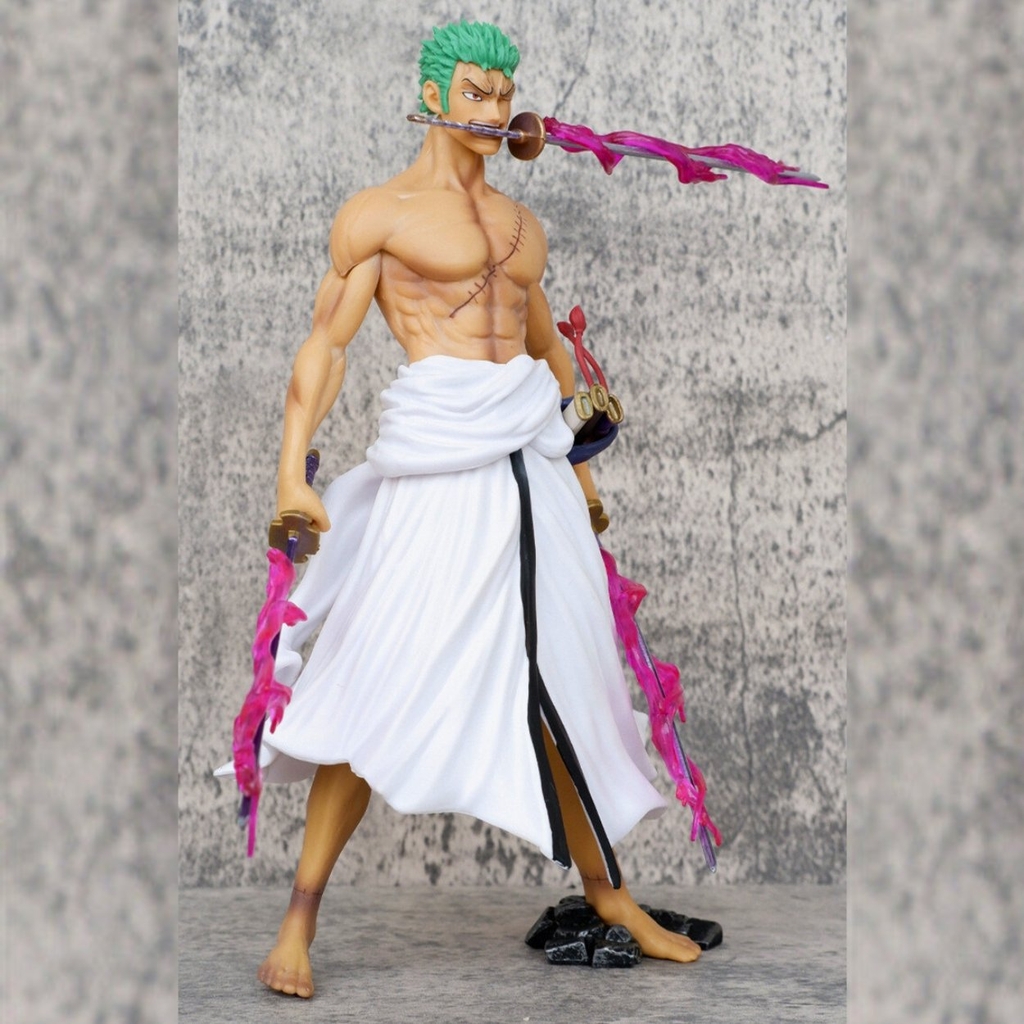 Mô Hình OnePiece  Zoro wano - Cao 24cm - nặng 400gram - Phụ kiện : 4 đầu + 3 kiếm + 3 haki -  Figure OnePiece - túi opp +  Có Hộp màu N1-K55-T1-S3