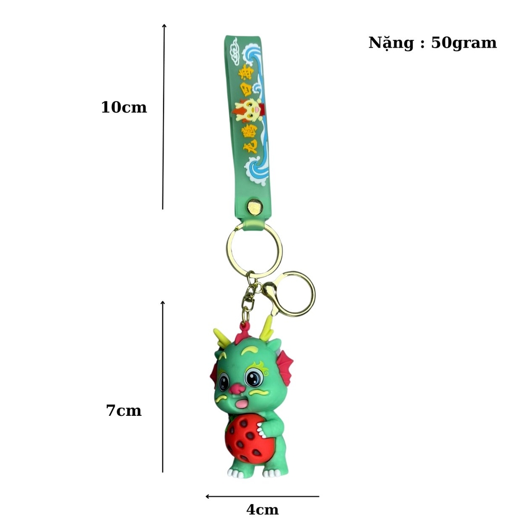 Móc Khóa Rồng xanh - Dây móc dài : 10cm - Mô Hình Cao : 7cm - Nặng : 50gram - No Box : bọc túi OPP - N3-K14-T3-S3