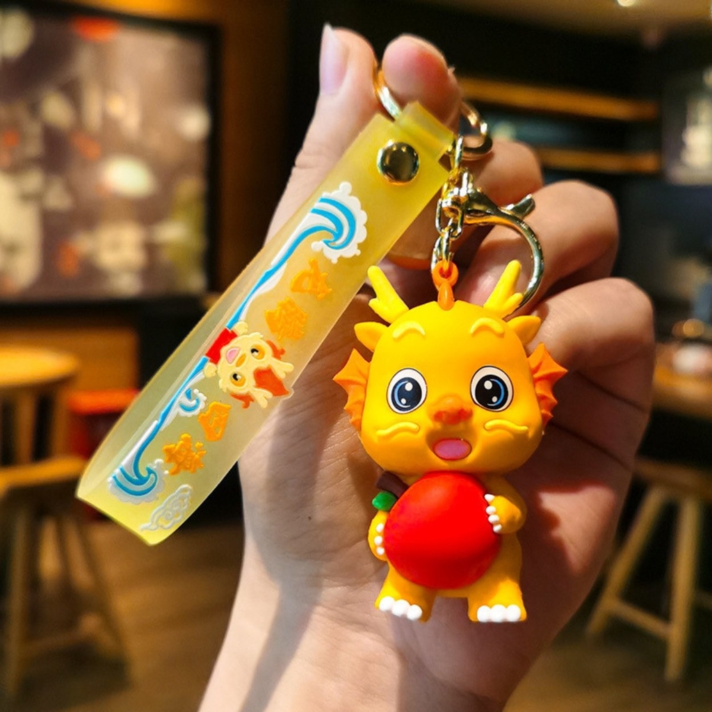 Móc Khóa Rồng vàng- Dây móc dài : 10cm - Mô Hình Cao : 7cm - Nặng : 50gram - No Box - SKU: moc59 - (Vat: 88223-7) - K78-T3-S9