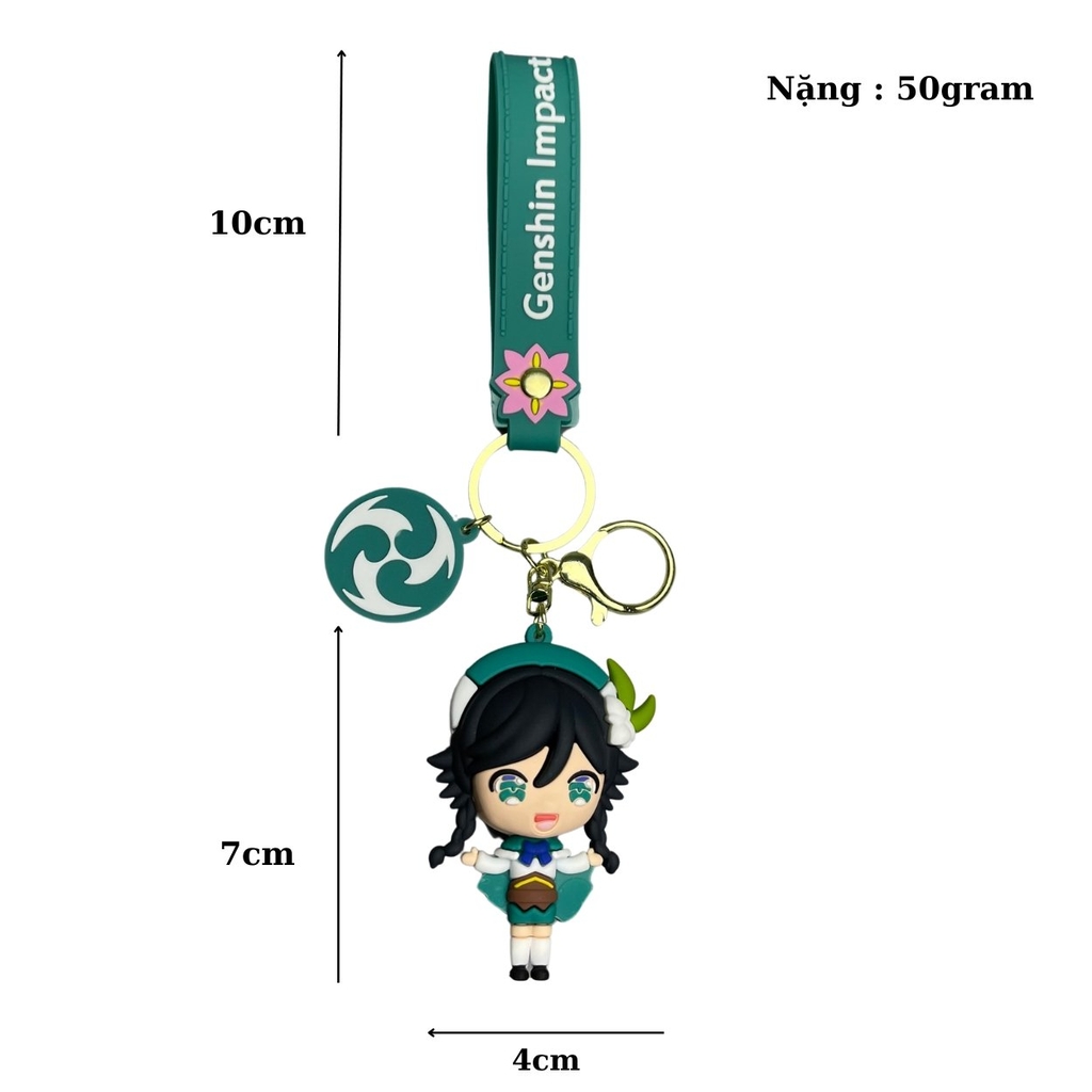 Móc Khóa Genshin Impact Venti - Dây móc dài : 10cm - Mô Hình Cao : 7cm - Nặng : 50gram - No Box : bọc túi OPP - N3-K15-T5-S3