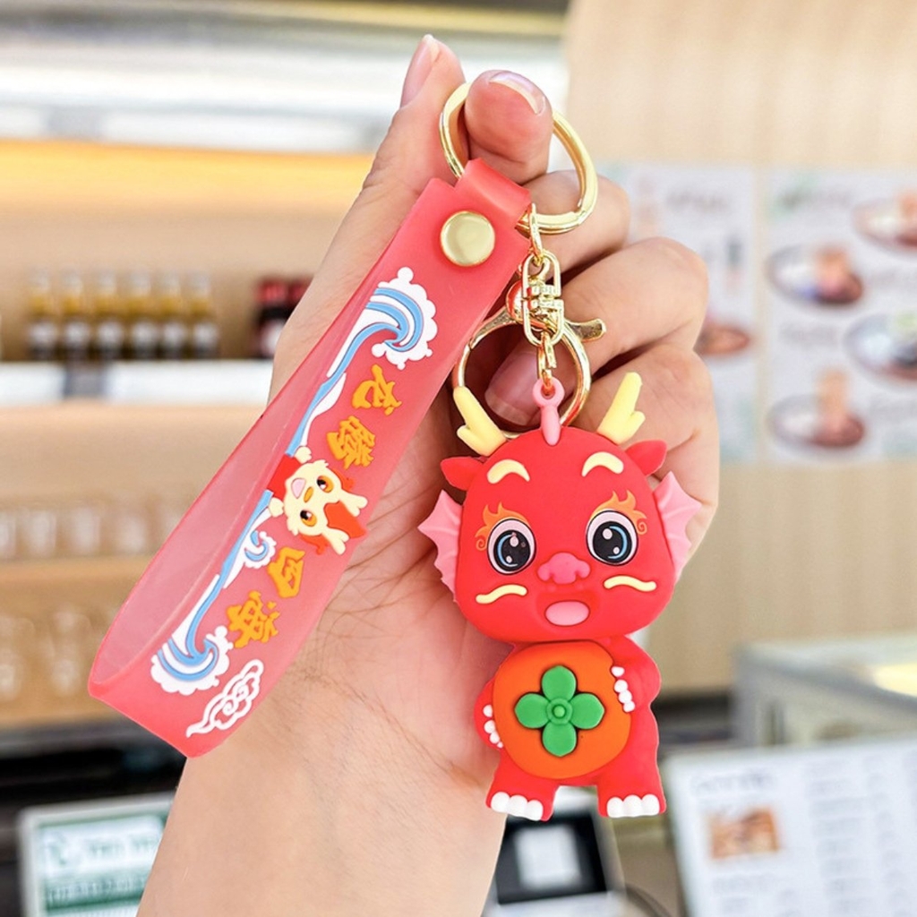 Móc Khóa Rồng đỏ  - Dây móc dài : 10cm - Mô Hình Cao : 7cm - Nặng : 50gram - No Box - SKU: moc62 - (Vat:88223-7)