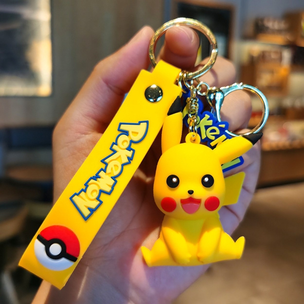 Móc Khóa Pikachu ngồi - Dây móc dài : 10cm - Mô Hình Cao : 6cm - Nặng : 50gram - No Box - SKU: moc77 - (Vat: 88223-7) - K78-T6-S3