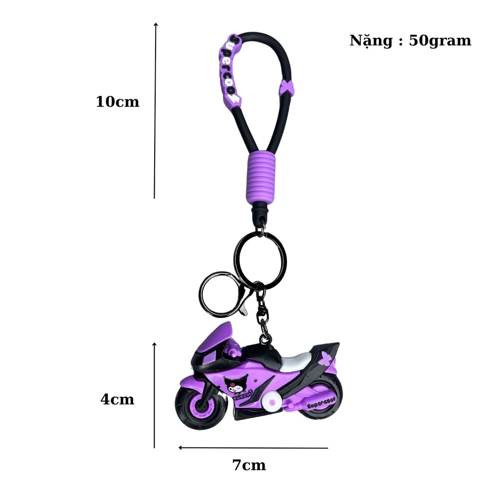 Móc Khóa Motor tím - Dây móc dài : 10cm - Mô Hình Cao : 4cm dài 7cm - Nặng : 50gram - No Box : bọc túi OPP - N3-K13-T5-S2
