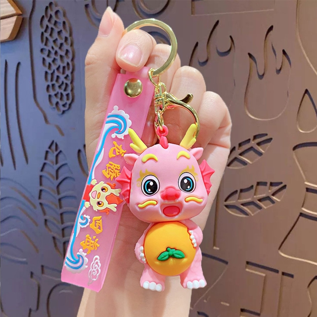 Móc Khóa Rồng hồng  - Dây móc dài : 10cm - Mô Hình Cao : 7cm - Nặng : 50gram - No Box : bọc túi OPP -K79-T2-S14