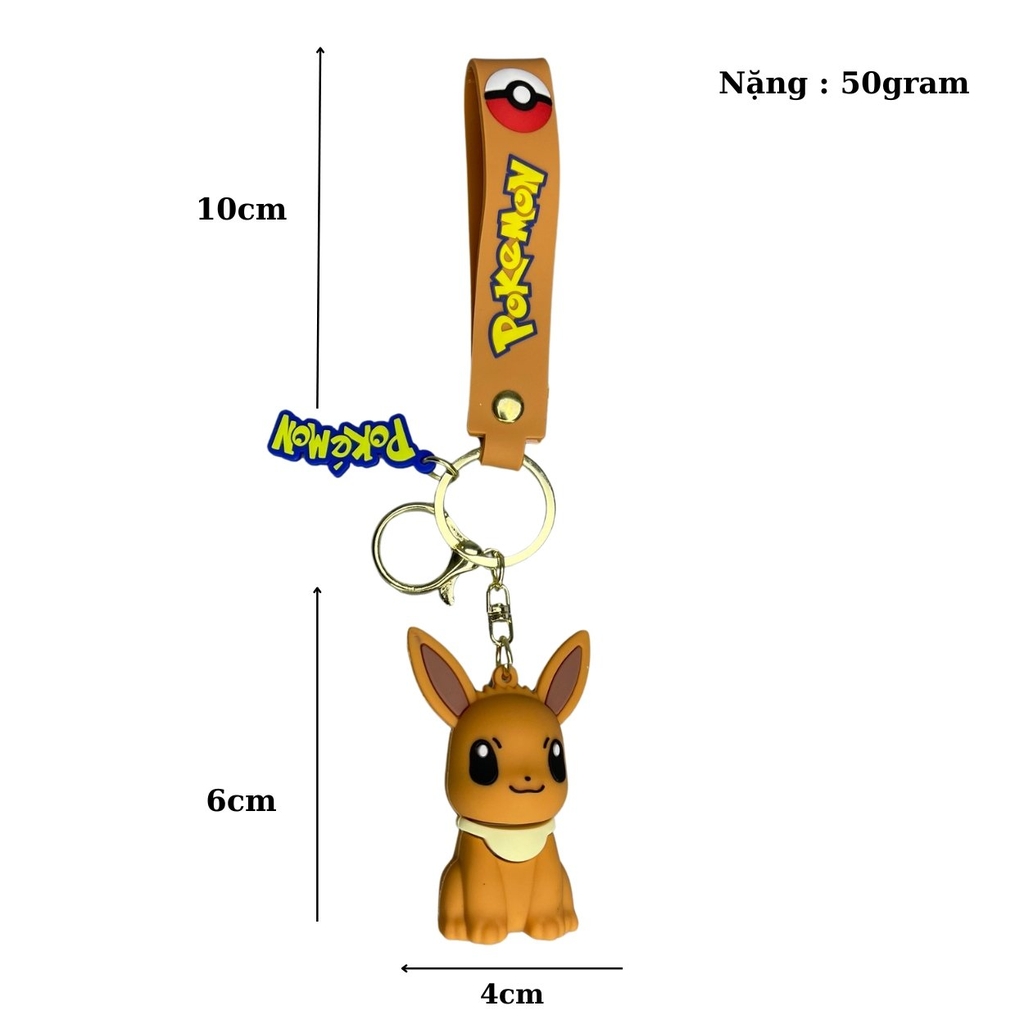 Móc Khóa Pokemon Flareon - Dây móc dài : 10cm - Mô Hình Cao : 6cm - Nặng : 50gram - No Box : bọc túi OPP
