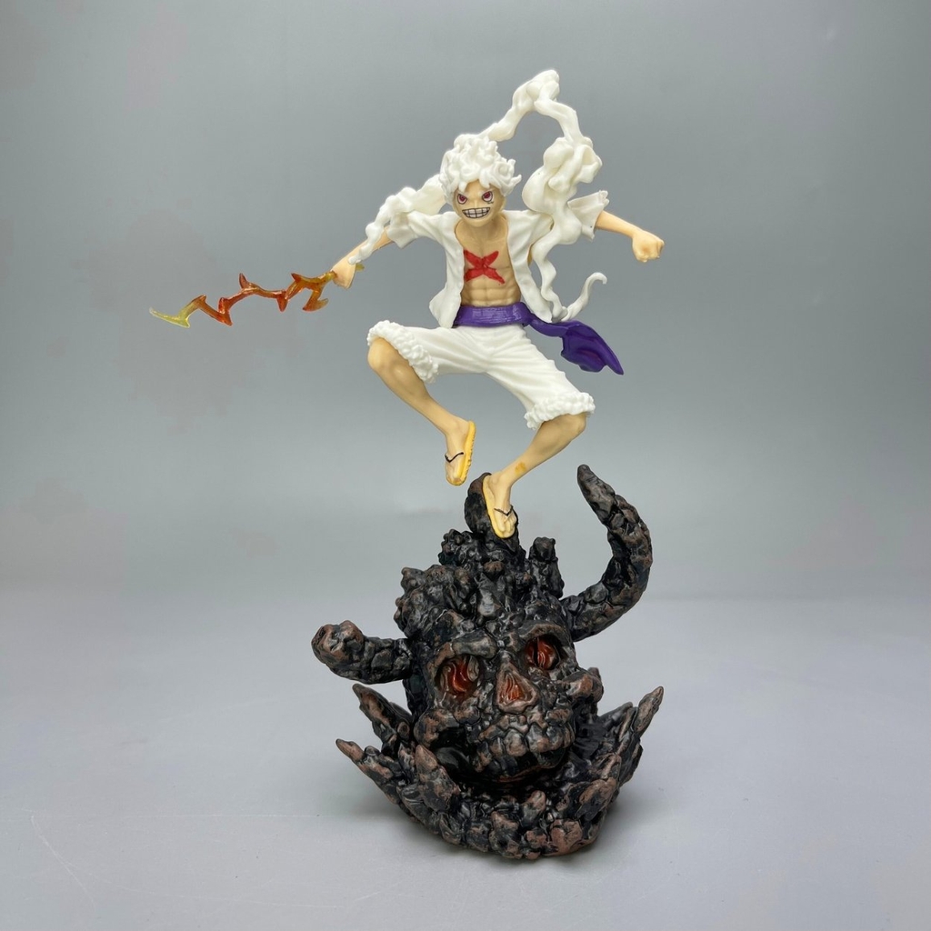 Mô Hình OnePiece 2 trong 1 Luffy gear 5 và Zoro enma đại chiến kaido rồng - Cao 20cm - ngang 15cm Nặng tổng thể : 350gram - Phụ kiện : 3 kiếm + 1 đảo đầu lâu + mô hình Luffy và Zoro -no box  N4-k14