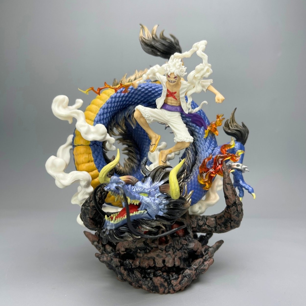 Mô Hình OnePiece 2 trong 1 Luffy gear 5 và Zoro enma đại chiến kaido rồng - Cao 20cm - ngang 15cm Nặng tổng thể : 350gram - Phụ kiện : 3 kiếm + 1 đảo đầu lâu + mô hình Luffy và Zoro -no box  N4-k14