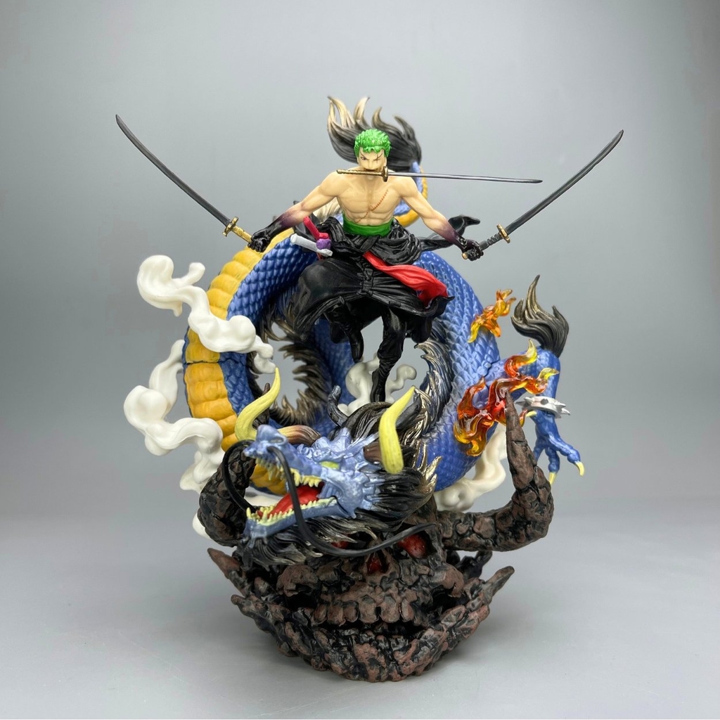 Mô Hình OnePiece 2 trong 1 Luffy gear 5 và Zoro enma đại chiến kaido rồng - Cao 20cm - ngang 15cm Nặng tổng thể : 350gram - Phụ kiện : 3 kiếm + 1 đảo đầu lâu + mô hình Luffy và Zoro -no box  N4-k14