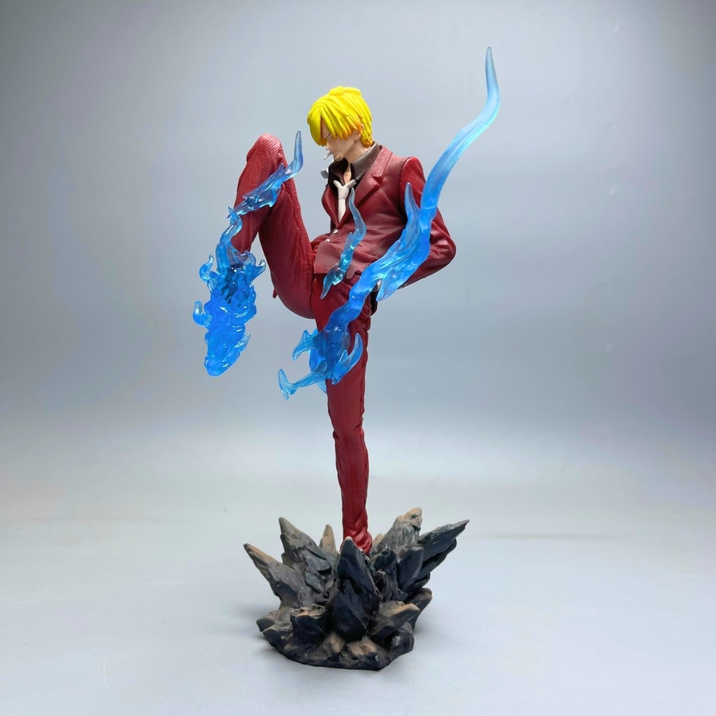 Mô Hình OnePiece Sanji chiến đấu áo nâu - Cao 24cm - ngang 9cm - nặng 300gram - full box - có hộp màu - N1-K38-T3-S5
