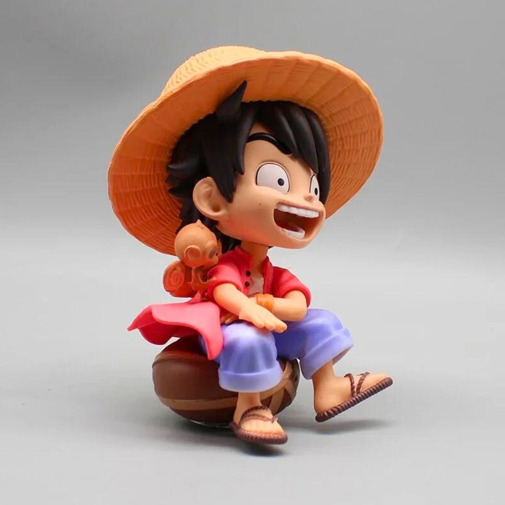 Mô Hình One Piece Luffy AI Chibi ngồi - Cao 16cm - nặng 300gram - Có Hộp màu - Figure anime One Piece - N1-K29-T4-S1