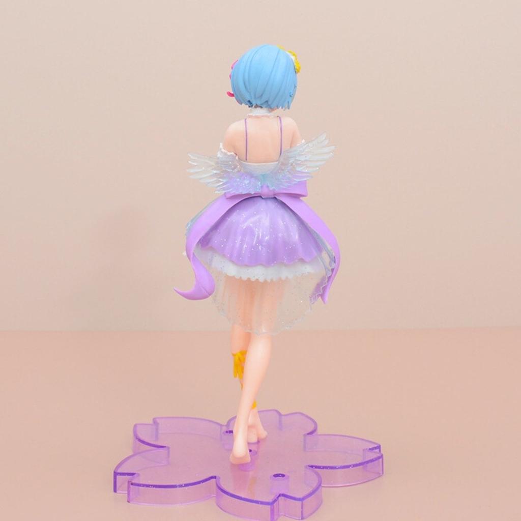 Mô Hình RE:ZERO Rem thiên thần váy tím - Cao 19cm - nặng 100Gram - Figure RE:ZERO - Có Box Màu - N1-K34-T3-S1
