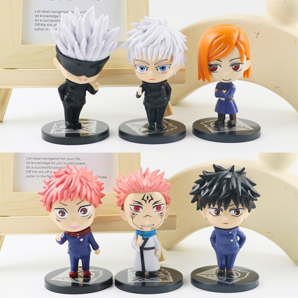 Mô Hình chibi 6 nhân vật Jujutsu Kaisen - Cao 8cm - nặng 300Gram - No Box : Bọc túi OPP - Figure anime Jujutsu Kaisen - N3-K43-T3-S3