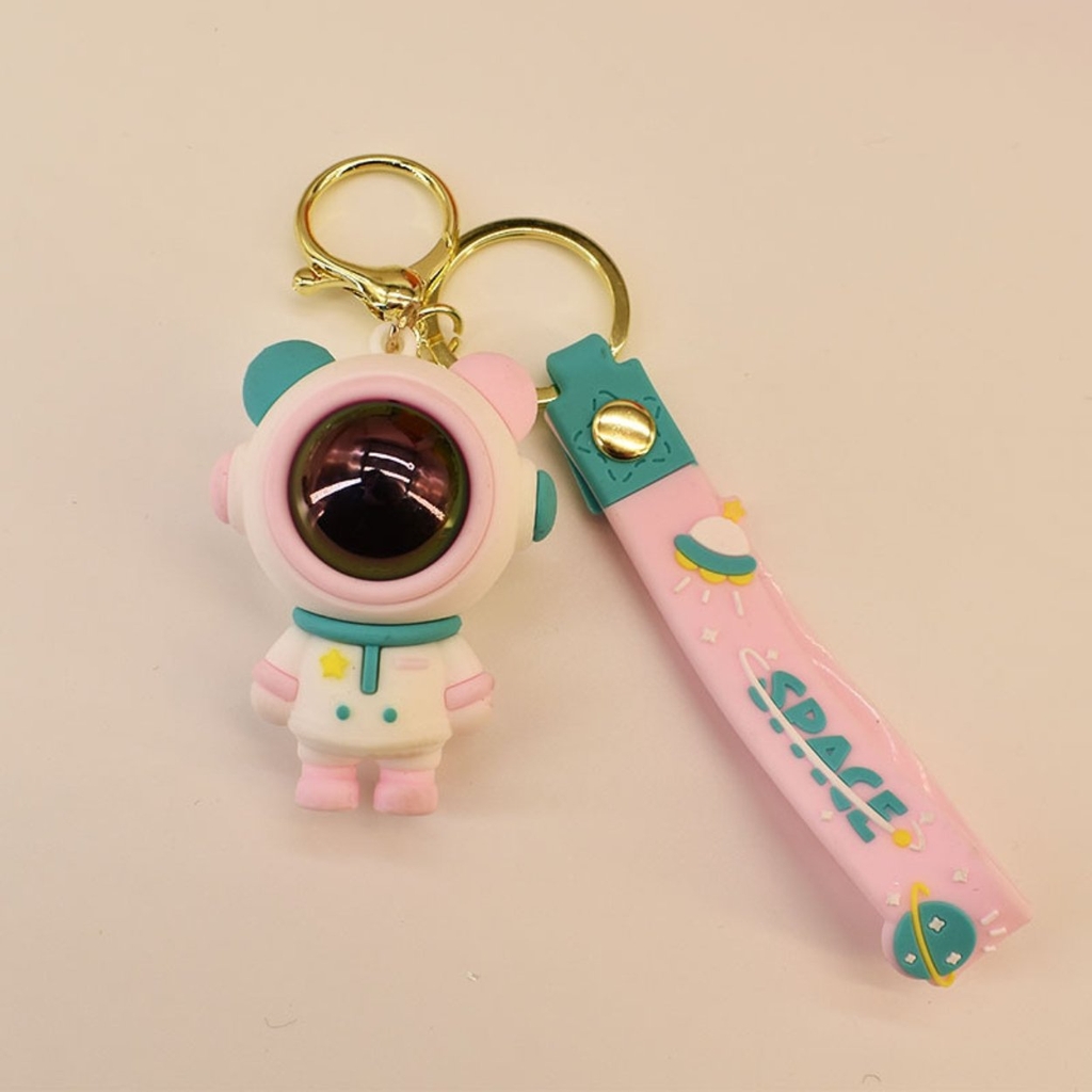 Móc Khóa Phi hành gia màu hồng - Dây móc dài : 10cm - Mô Hình Cao : 6cm - Nặng : 50gram - No Box : bọc túi OPP N3-K61-T5-S1
