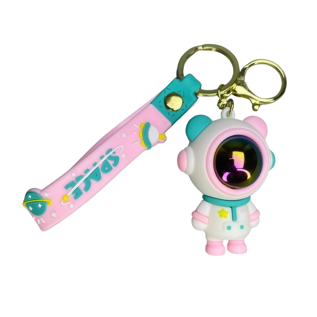 Móc Khóa Phi hành gia màu hồng - Dây móc dài : 10cm - Mô Hình Cao : 6cm - Nặng : 50gram - No Box : bọc túi OPP N3-K61-T5-S1