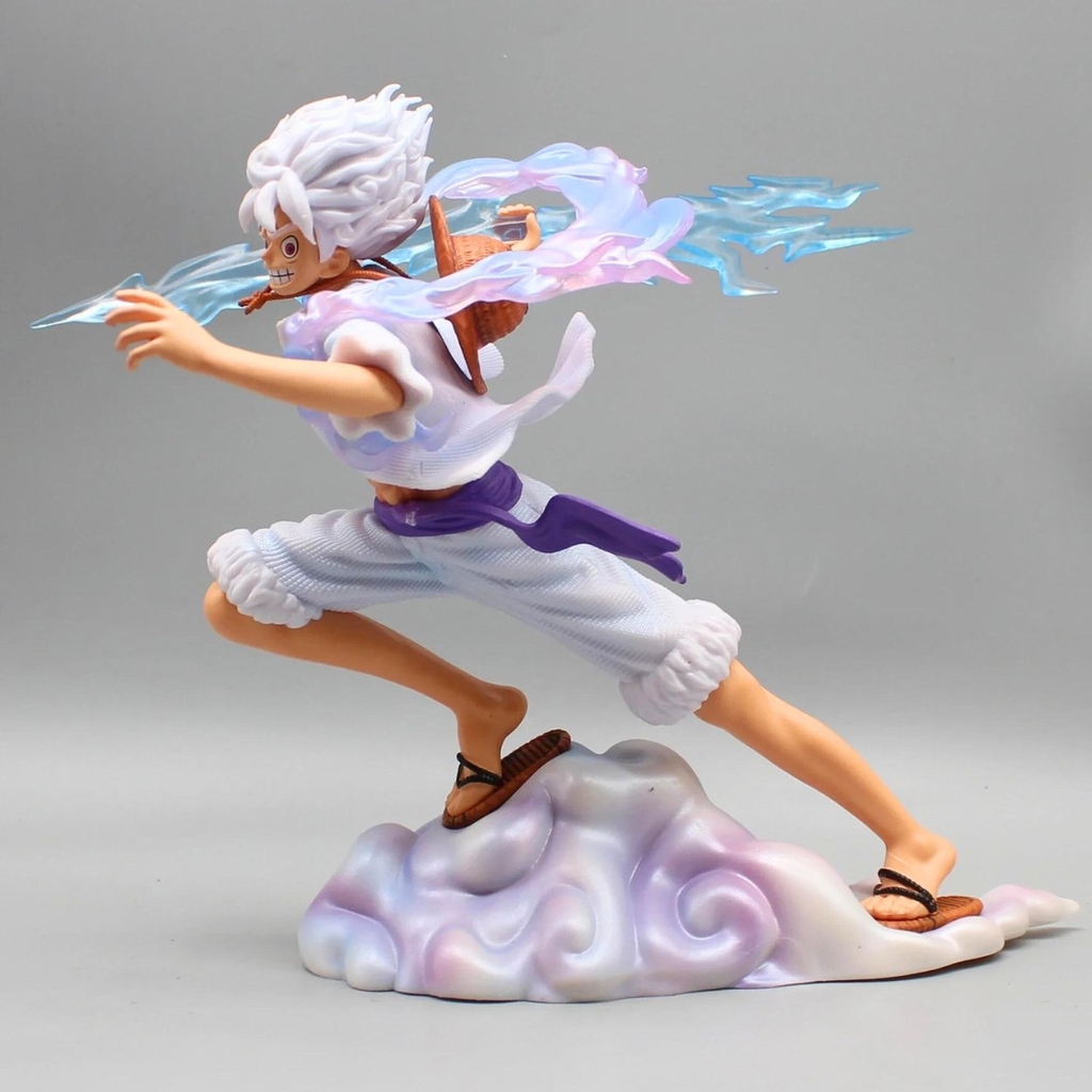 Mô Hình OnePiece Luffy Gear 5 cầm sét chiến đấu - Cao 21cm - nặng 390Gram - Figure OnePiece - full box - có hộp màu