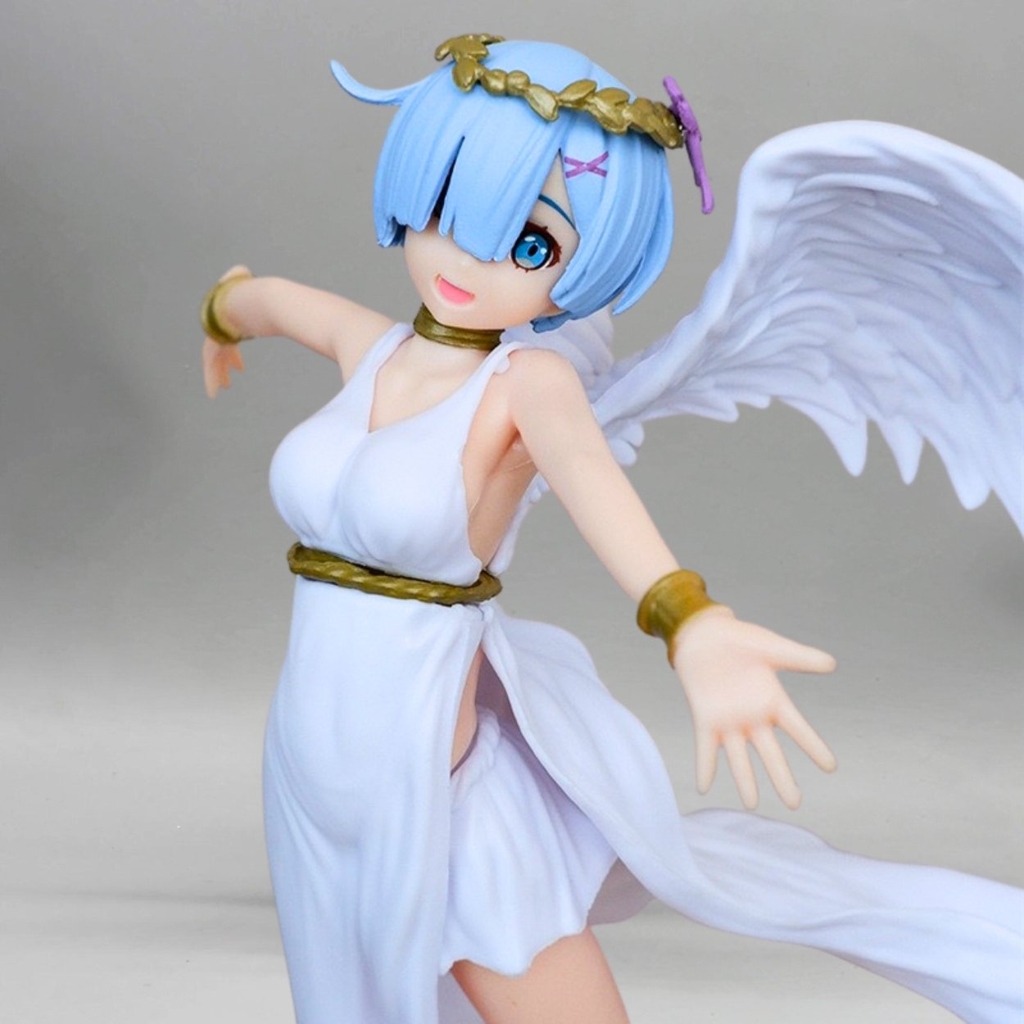 Mô Hình RE:ZERO Rem Thiên sứ dang tay - Cao 21cm- nặng 200gram - Có Box màu - Figure RE:ZERO