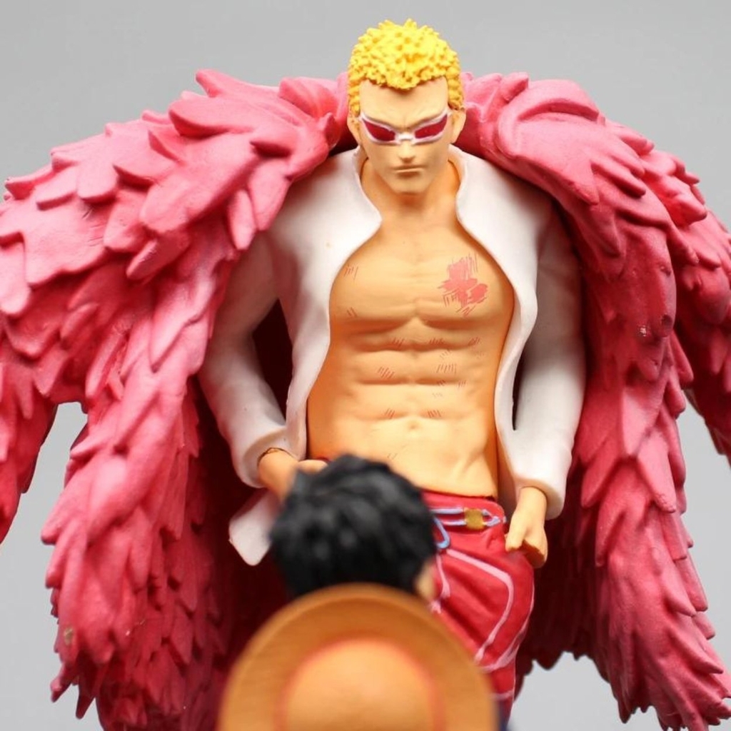 Mô Hình OnePiece Luffy và Law chiến đấu Doflamingo cao 20cm - nặng 1kg - Box màu - Figure OnePiece