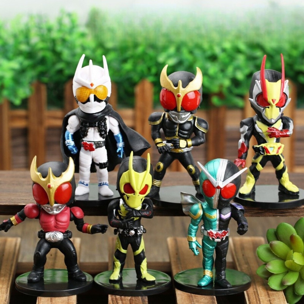 Mô Hình Bộ 6 nhân vật Kamen Rider chibi bản A - Cao 10cm - nặng 300gram - No Box : bọc túi OPP - Figure anime Kamen Rider