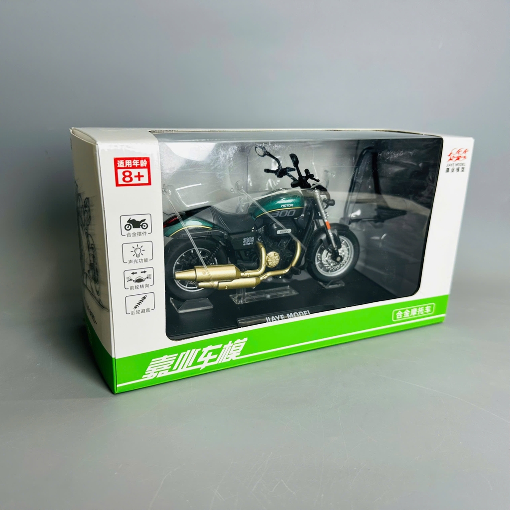 Mô Hình xe máy shan300 1:12 đen Hợp kim - Có tiếng - đèn pha sáng - Dài 17.5cm - rộng 7cm - cao 11cm - nặng ~ 800gram - FULL BOX : box màu SKU : oto335 - N3-K1-T4-S4