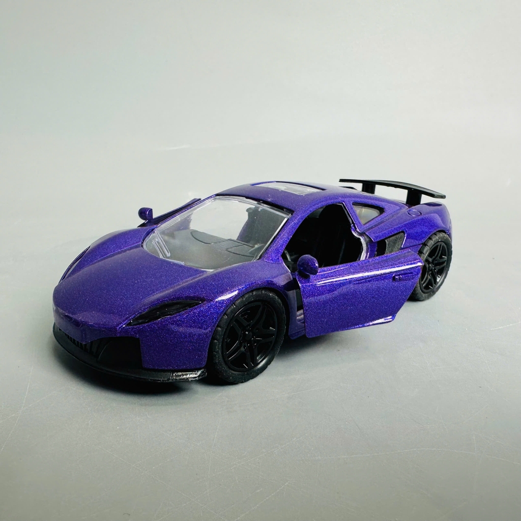 Mô Hình xe mclaren tím mới tỉ lệ 1:36 Hợp kim có thể mở cửa - bánh sau chạy cót - Dài 11cm - rộng 5cm - cao 4cm - nặng : 500gram - FULL BOX : box màu SKU : oto353 - N3-K11-T2-S3