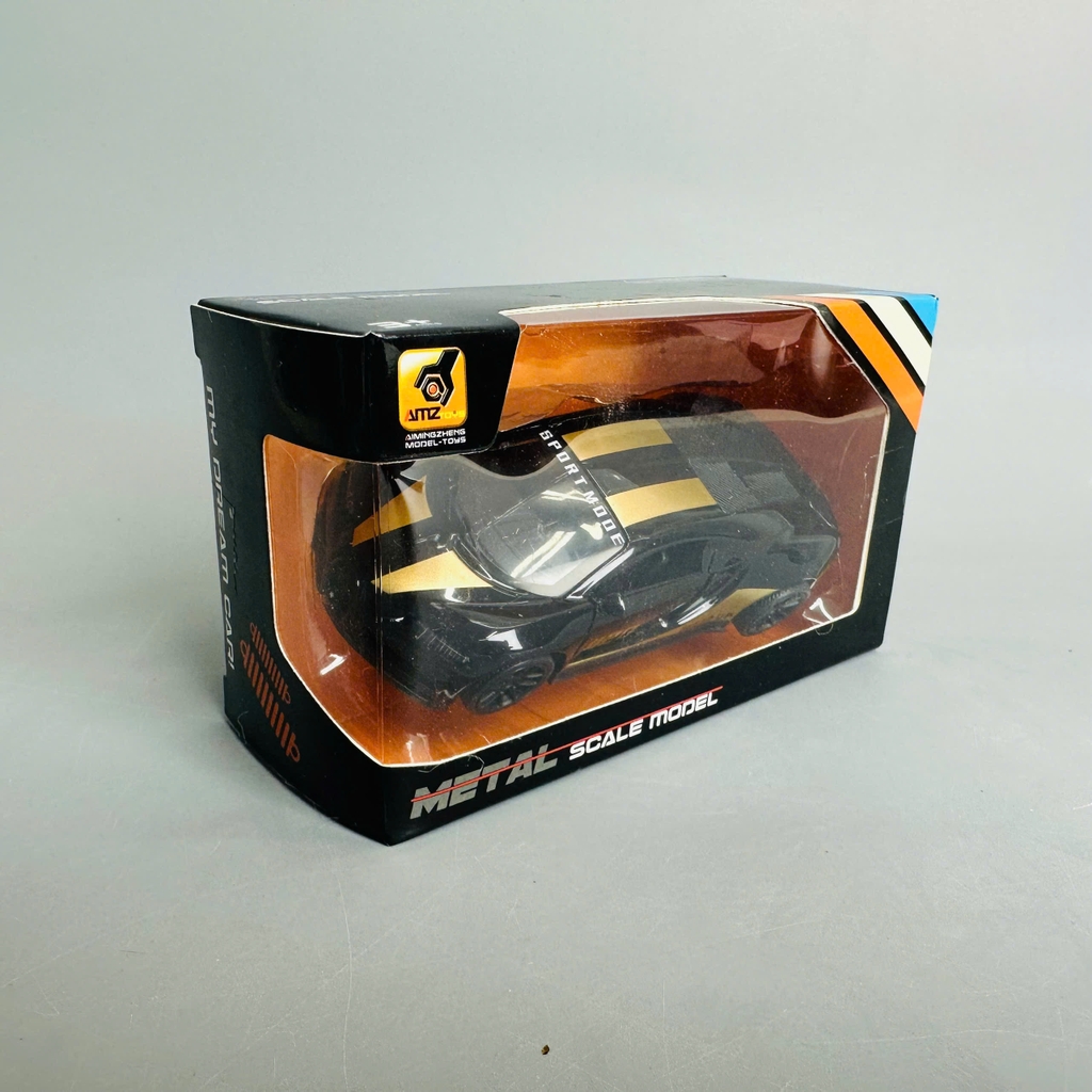 Mô Hình xe bugati đen sọc vàng tỉ lệ 1:43 Hợp kim có thể mở cửa - bánh sau chạy cót - Dài 10cm - cao 3cm - nặng 200gram - Figure Oto - FULL BOX : box màu - SKU : oto362 số 23