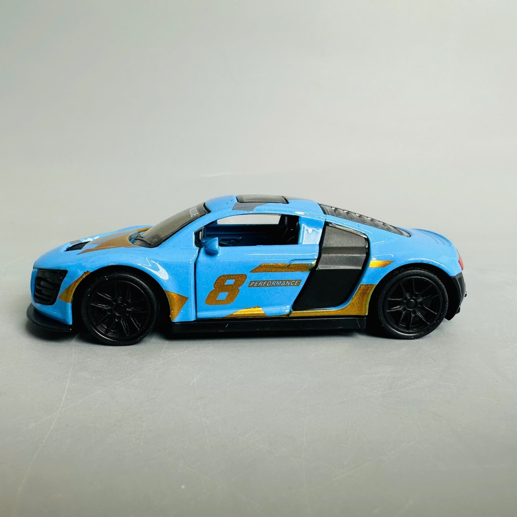 Mô Hình xe Audi xanh họa tiết tỉ lệ 1:43 Hợp kim có thể mở cửa - bánh sau chạy cót - Dài 10cm - cao 3cm - nặng 200gram - Figure Oto - FULL BOX : box màu - SKU : oto363 số 17