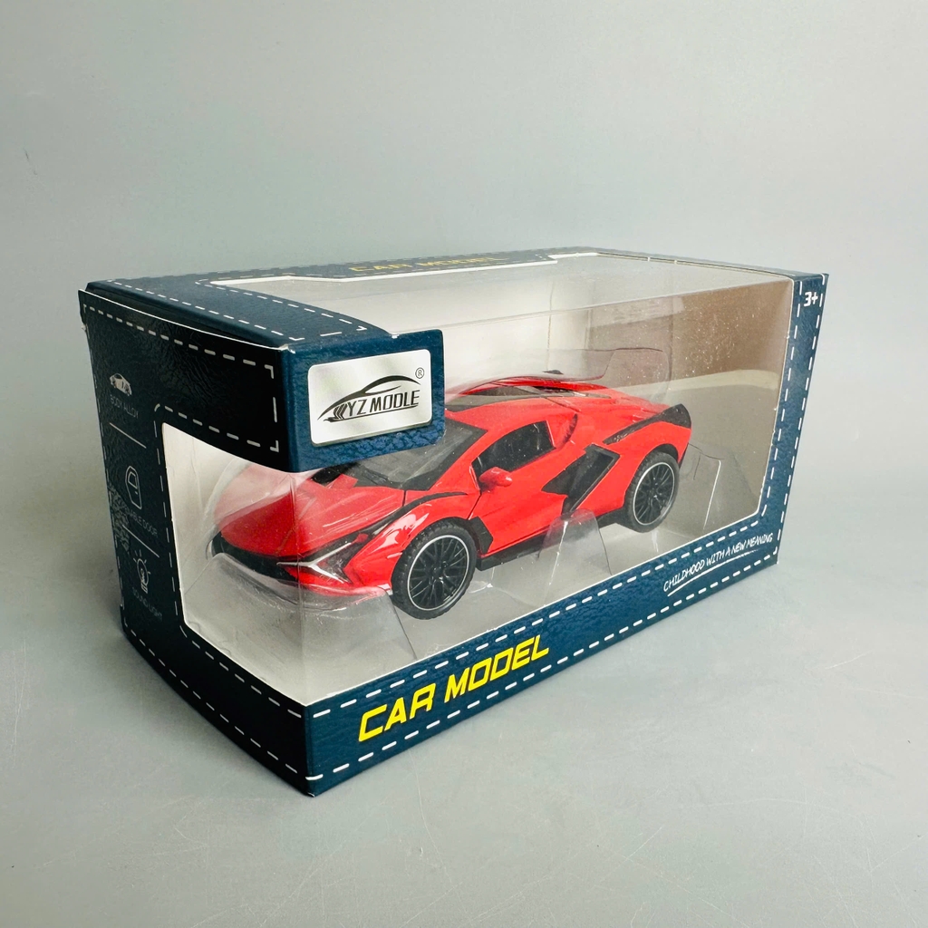 Mô Hình xe Lambor đỏ sian tỉ lệ 1:32 Hợp kim có thể mở cửa - bánh sau chạy cót - Dài 14cm - rộng 6cm - cao 5cm - nặng : 500gram - FULL BOX : box màu SKU : oto373 - K65-T2-S7