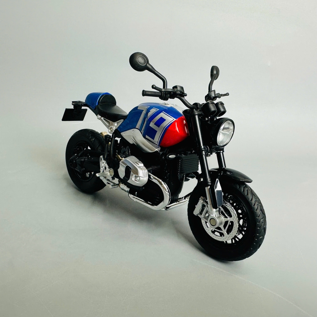 Mô Hình xe máy Motor BMW R9T xanh đỏ 719 1:12 Hợp kim - Dài 17.5cm - rộng 7cm - cao 11cm - nặng ~ 700gram - FULL BOX : box màu SKU : oto385 n3-k6-t5-s3