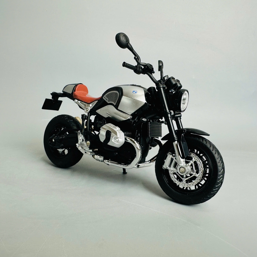 Mô Hình xe máy Motor BMW R9T xám 1:12 Hợp kim - Dài 17.5cm - rộng 7cm - cao 11cm - nặng ~ 700gram - FULL BOX : box màu SKU : oto384  n3-k6-t5-s2