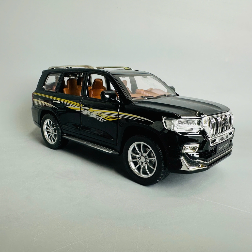 Mô Hình xe Landcruiser prado đen tỉ lệ 1:24 Hợp kim có thể mở cửa - bánh sau chạy cót - Dài 21cm - cao 8cm - nặng 1000gram - Figure Oto - FULL BOX : box màu - SKU : oto396 - n3-k7-t1-s3