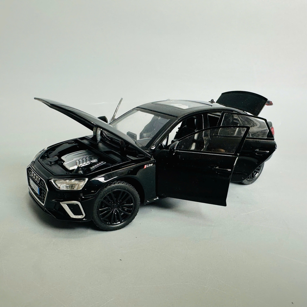 Mô Hình xe audi đen tỉ lệ 1:32 Hợp kim có thể mở cửa - bánh sau chạy cót - Dài 15cm - cao 4.5cm - nặng 600gram - Figure Oto - FULL BOX : box màu - SKU : oto392 - n3-k7-t1-s4