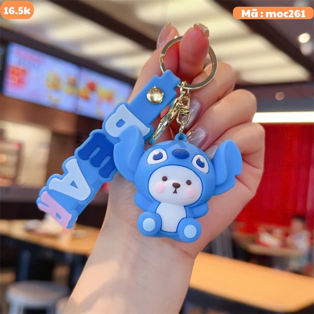 Móc Khóa gấu trắng cosplay - Dây móc dài : 10cm - Mô Hình Cao : 6cm - Nặng : 50gram - No Box : bọc túi OPP K76-T5-S1