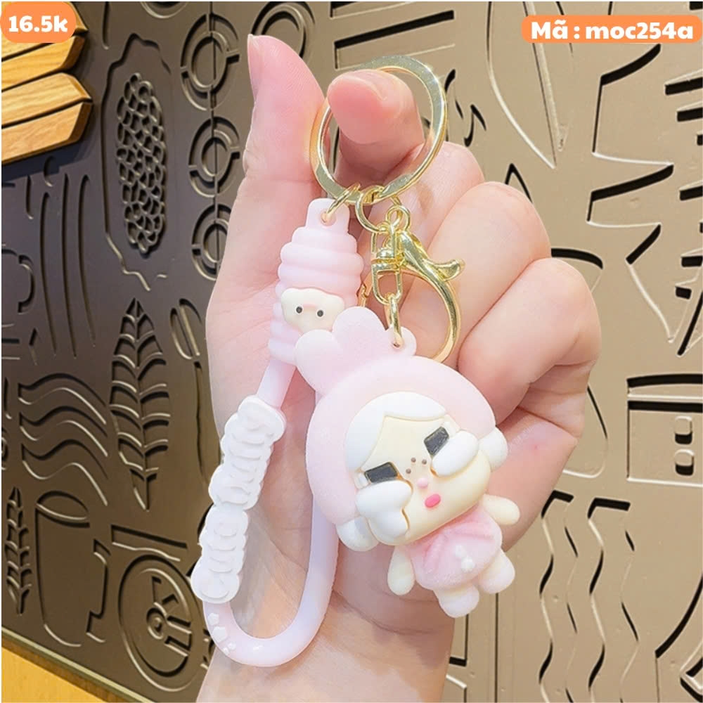 Móc Khóa baby cry màu hồng - Dây móc dài : 10cm - Mô Hình Cao : 6cm - Nặng : 50gram - No Box : bọc túi OPP - SKU: moc254a - (Vat: MK001) - K76-T2-S8