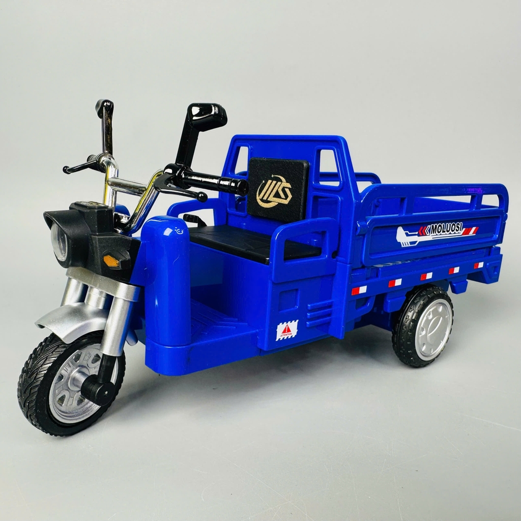 Mô Hình xe ba gác xanh tỉ lệ 1:10 Hợp kim có thể mở cửa - bánh sau chạy cót - Âm Thanh - Dài 20.5cm - rộng 7.5cm - cao 9.5cm - nặng : 500gram - FULL BOX : box màu SKU : oto442 - K63-T5-S2