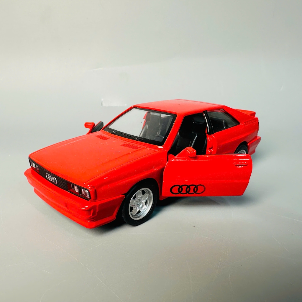 Mô Hình xe Audi Quattro 1980 đỏ tỉ lệ 1:32 Hợp kim có thể mở cửa - bánh sau chạy cót - Dài 12cm - rộng 4.5cm - cao 3.5cm - nặng : 300gram - FULL BOX : box màu SKU : oto450 - K70-T4-S1