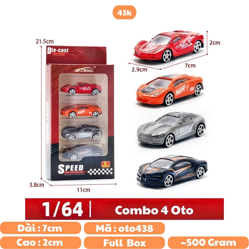 Mô Hình Xe Vỉ 4 Oto Hợp kim Bản A - Dài 7cm - cao 2cm - nặng 200gram - Figure Oto - FULL BOX : box màu - SKU : oto438 - K71-T3-S10