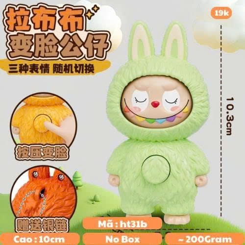 Đồ Chơi Trẻ Em Labubu xanh lá xoay mặt - Cao 10cm - Nặng 200gram - No Box K75-T1-S10