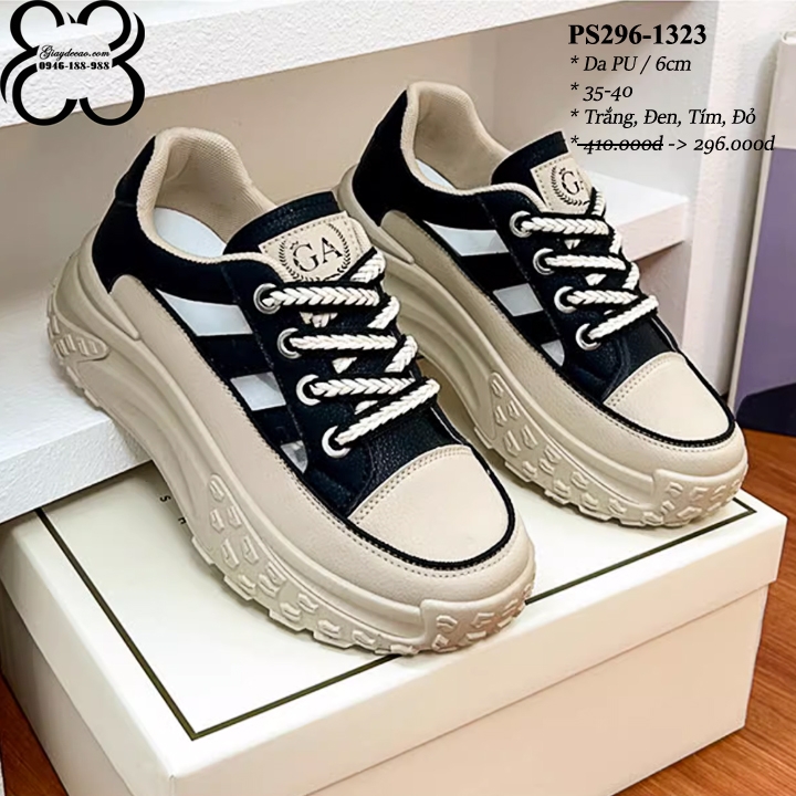 Giày Thể thao 6cm CUT-OUT lưới kute PS296-1323