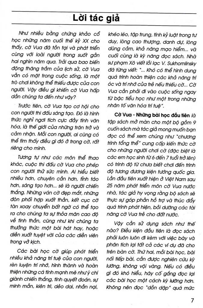 Sách dạy học chơi Cờ vua, Những bài học đầu tiên - Tập 1