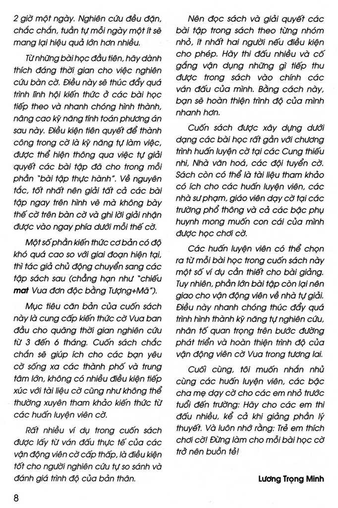 Sách dạy học chơi Cờ vua, Những bài học đầu tiên - Tập 1