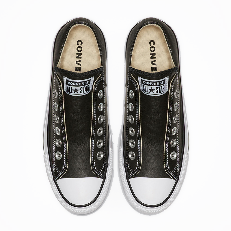 Leather slip store on converse