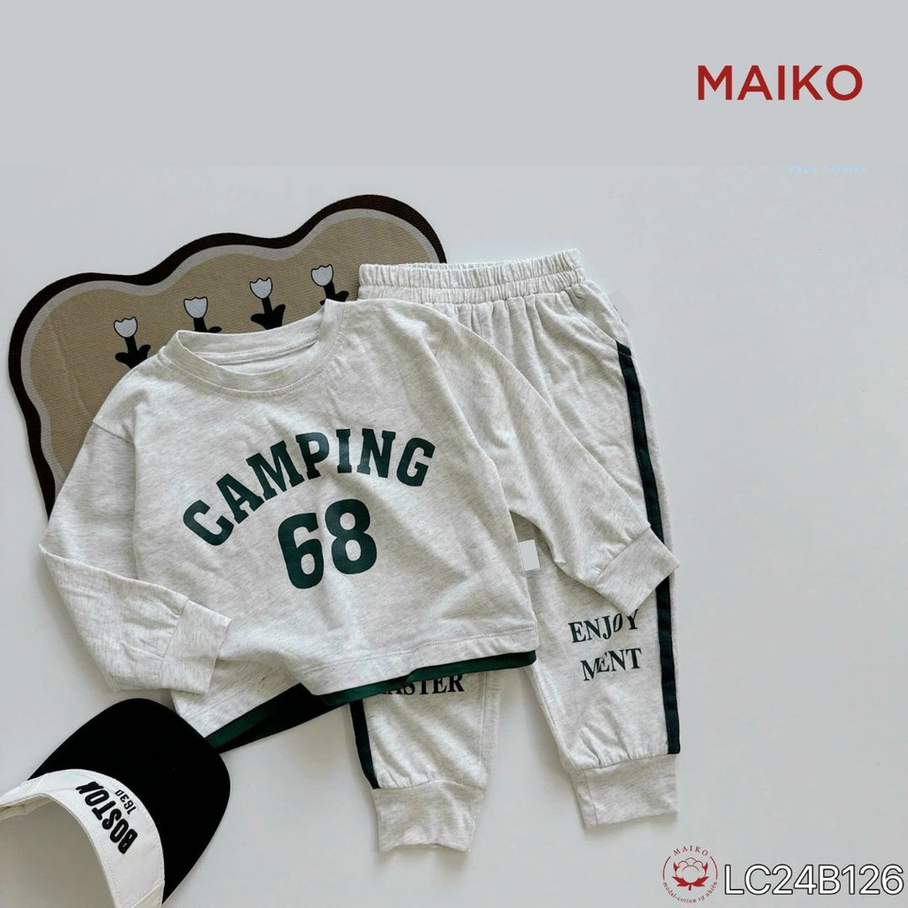 Bộ bé trai cotton Camping 68 năng động LC24B126