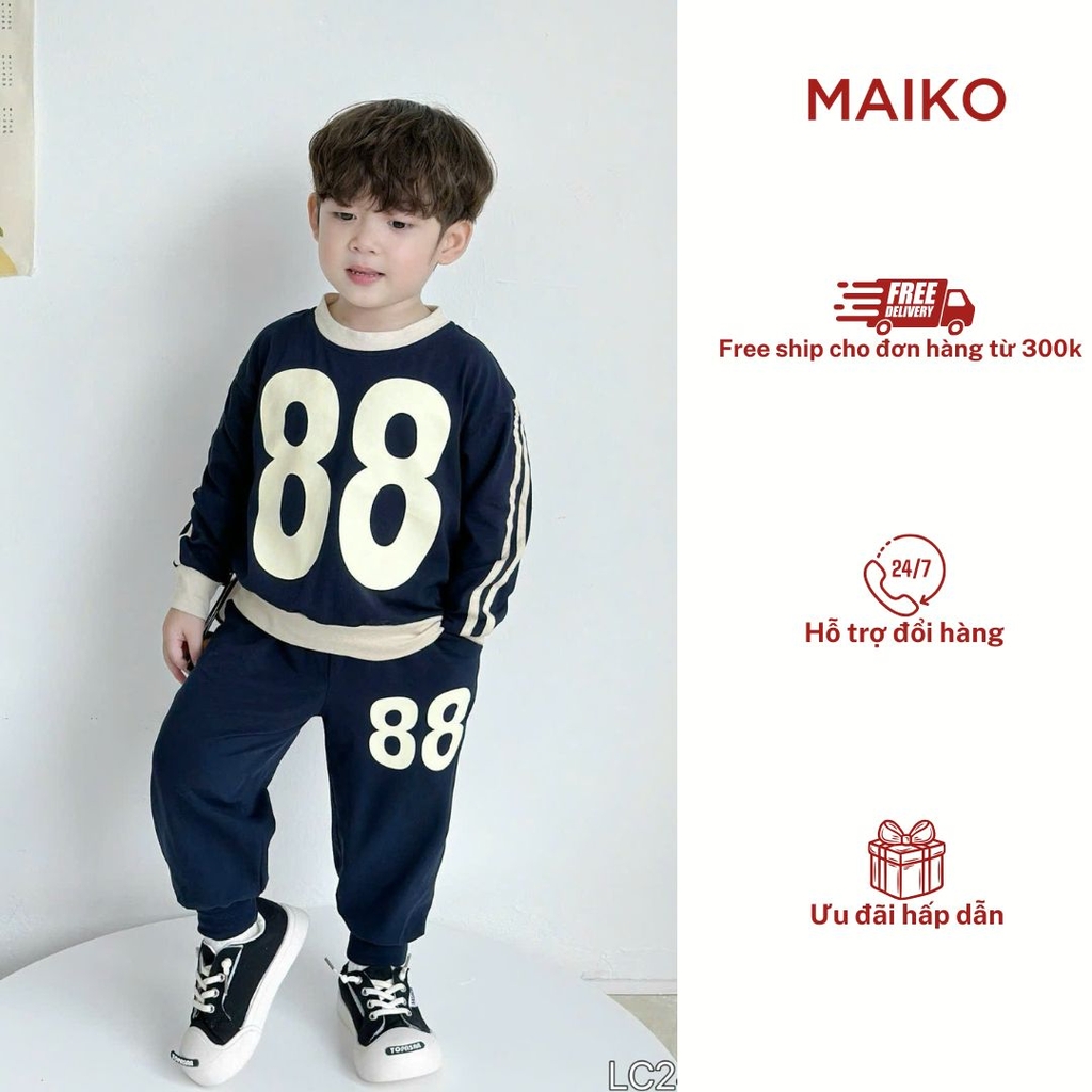 Bộ cotton thể thao số 88 size 80/140