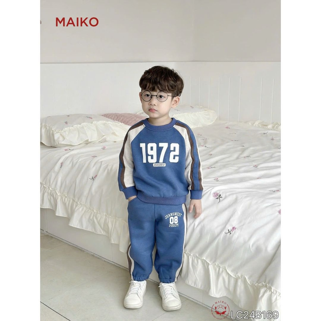 Bộ nỉ bông bé trai thể thao, năng động, phong cách LC24B169