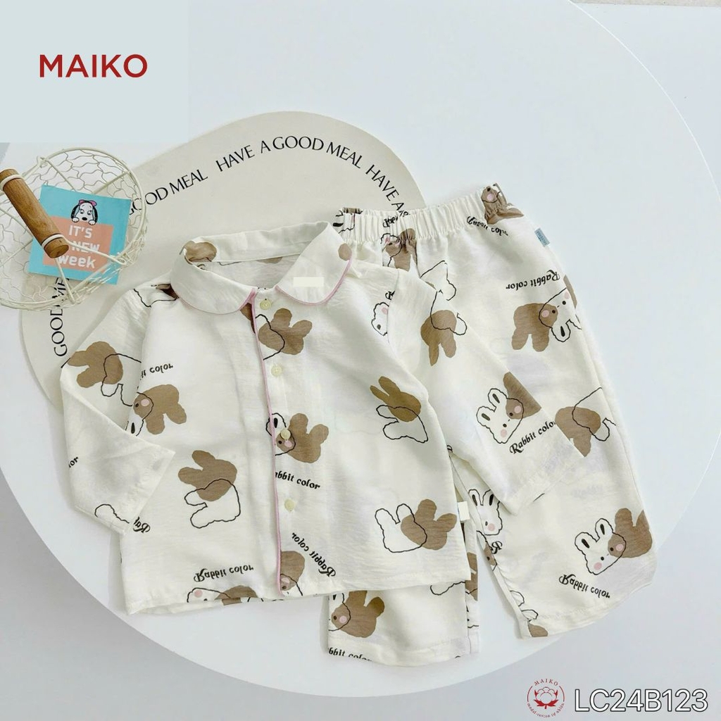 Set pijama đũi xốp họa tiết thỏ đáng yêu LCB123